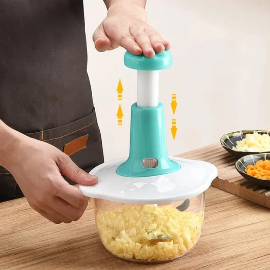 2 Liter Manual Food Chopper Vegetable Grinder Hand Press